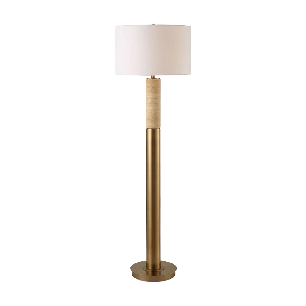 Lampada da terra Bravertine oro e travertino