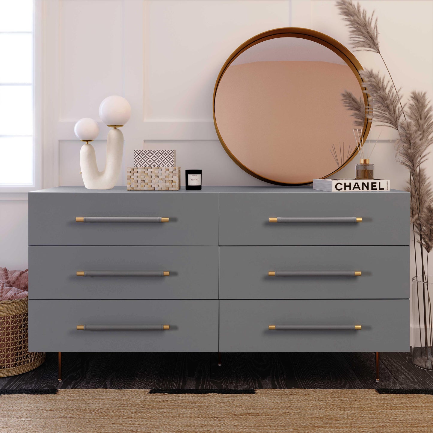 Cassettiera Glade Grey a 6 cassetti