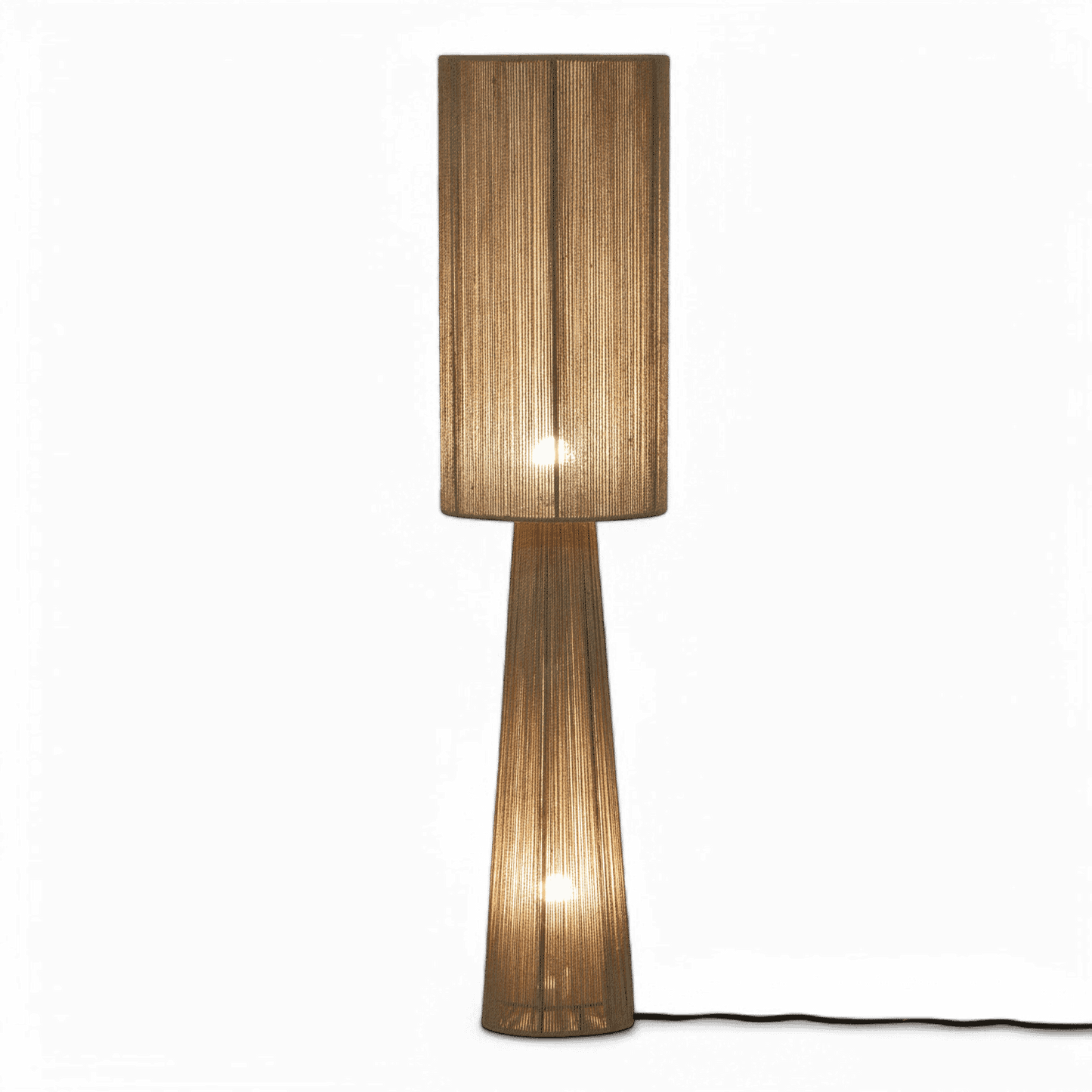 Lampada da terra in iuta verdeggiante