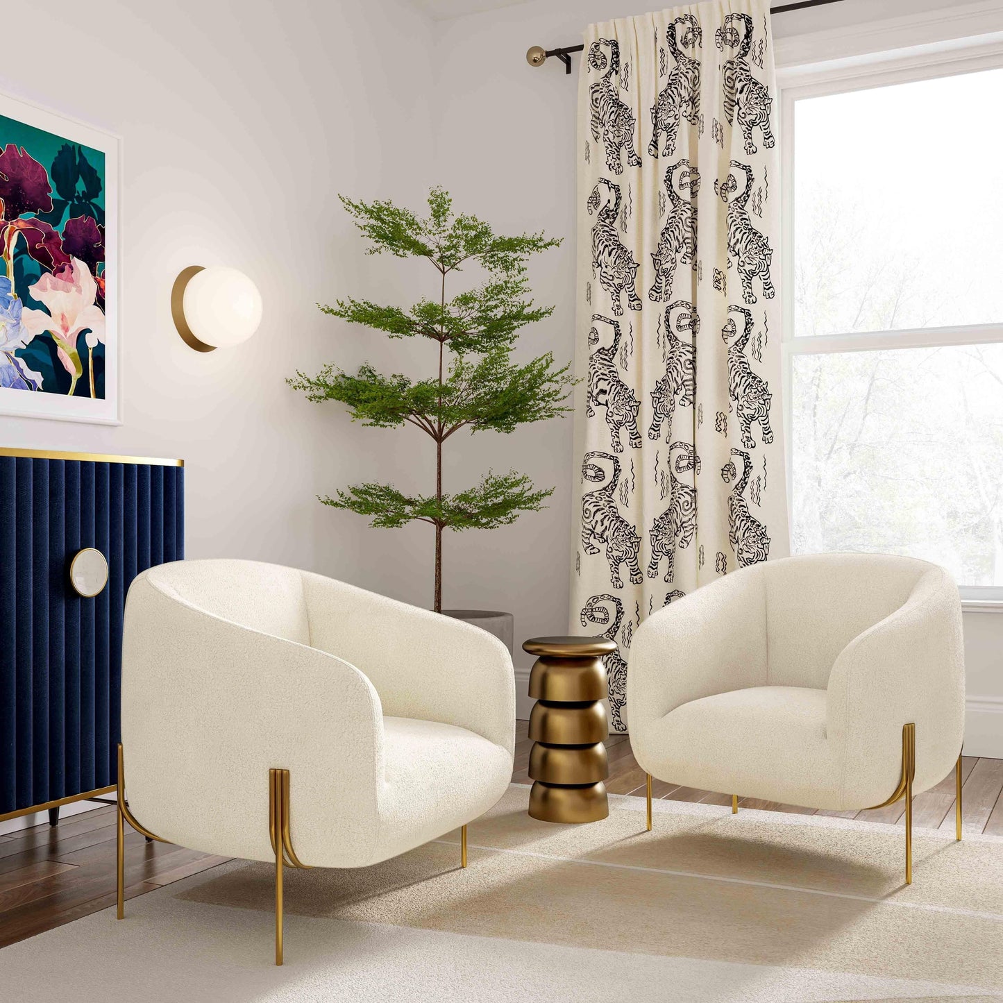 Poltrona Throne Beige Shearling