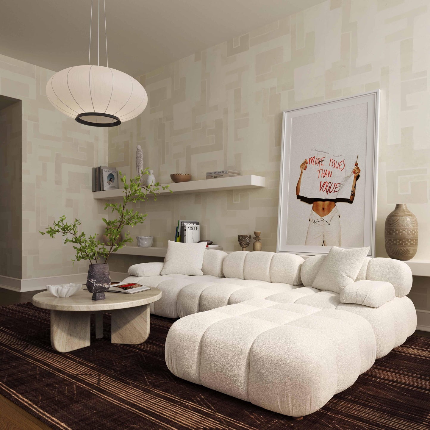 Pouf modulare Solace Off White