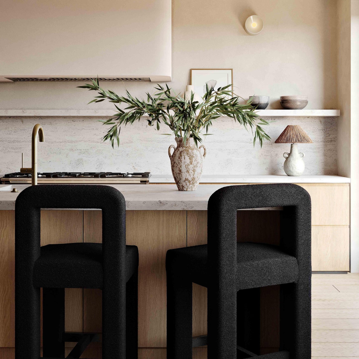 Sgabello da bar Viva Black Boucle