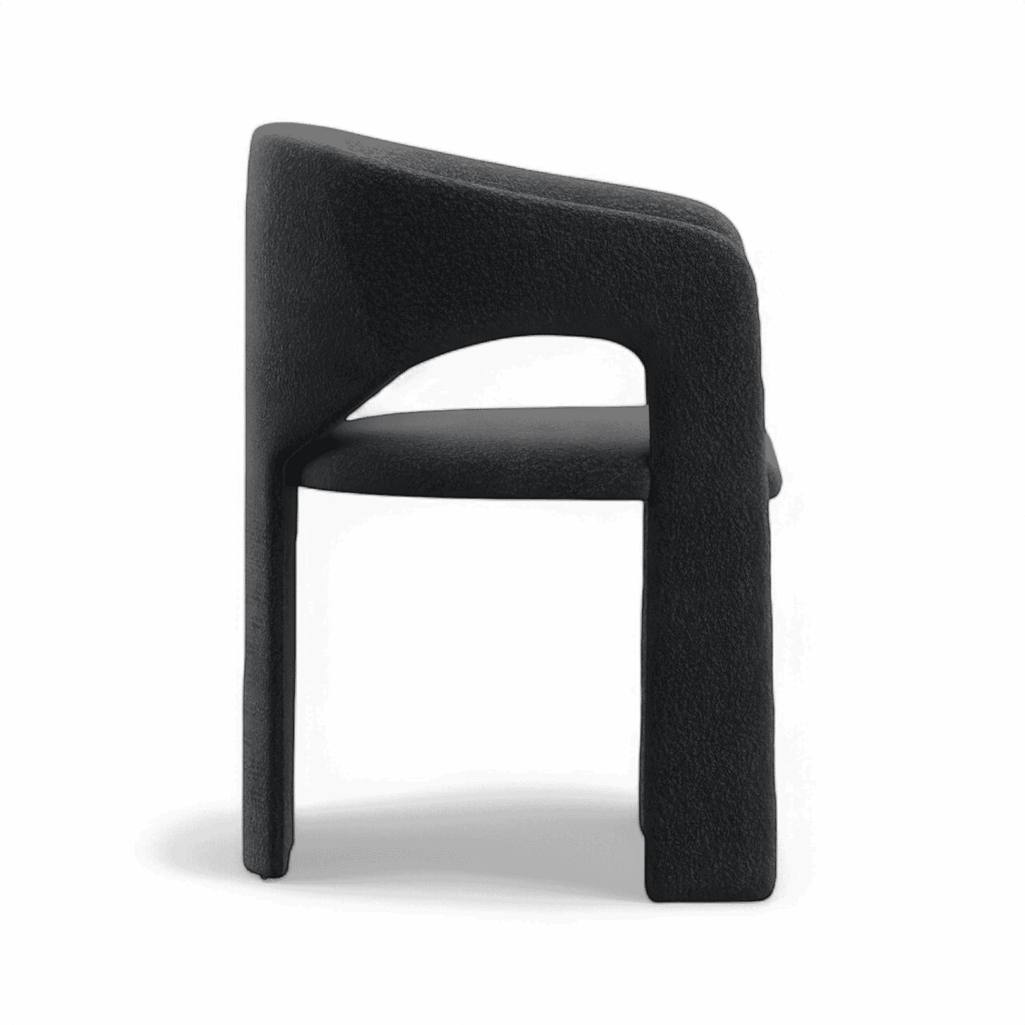 Sedia da pranzo Aria in bouclé nero