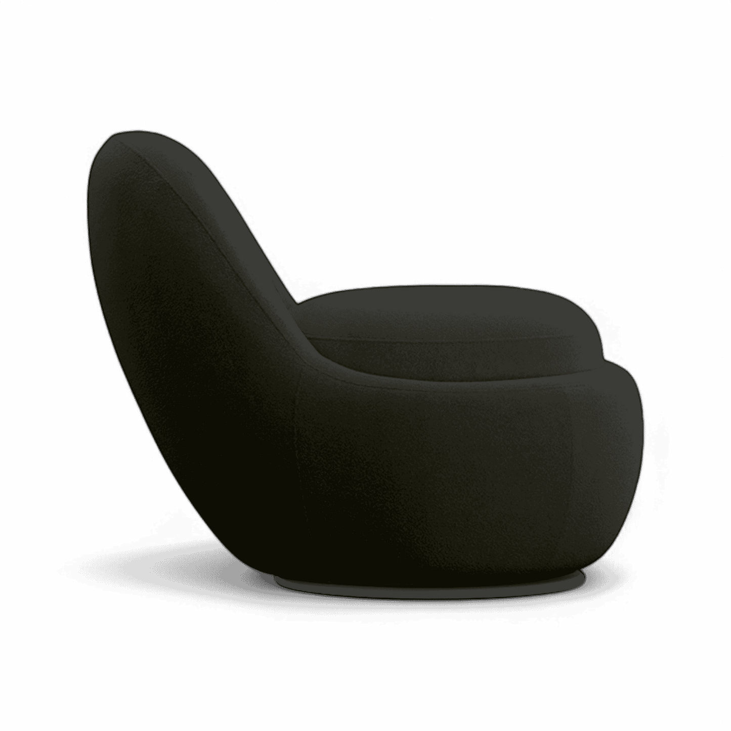 Poltrona girevole Boba in bouclé nero