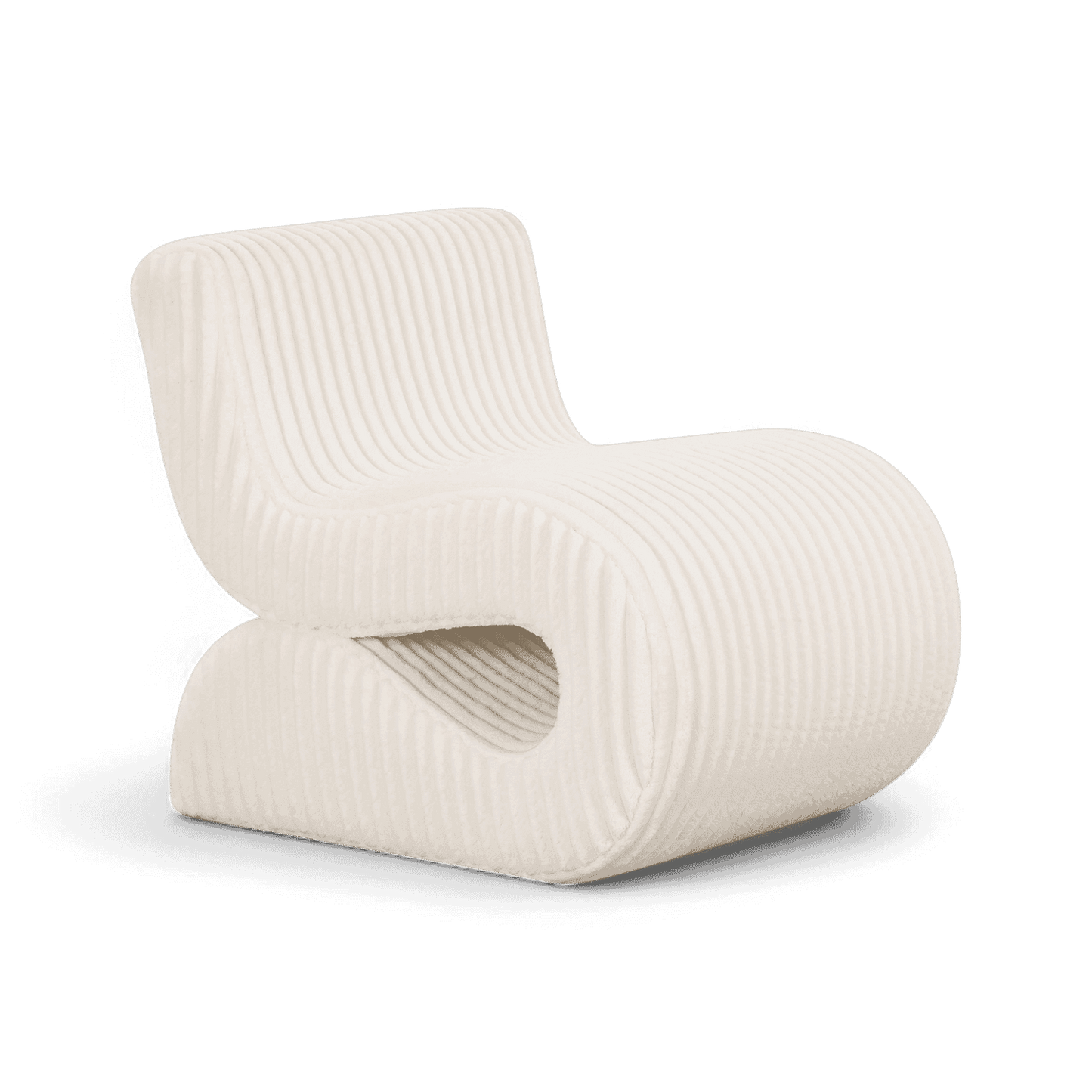 Poltrona decorativa in velluto a coste color ambra beige