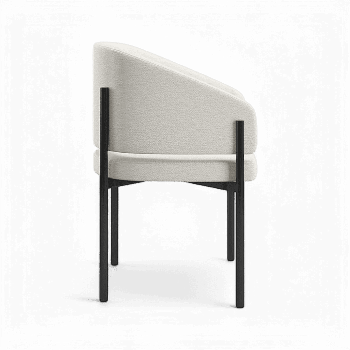 Sedia da pranzo Oxford con struttura bianco sporco e nero