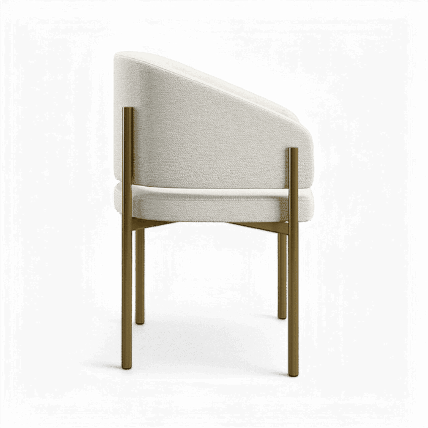Sedia da pranzo Oxford bianco sporco e struttura in ottone