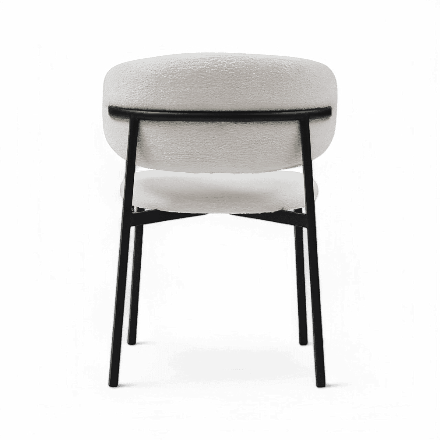 Sedia da pranzo Zoya in bouclé bianco