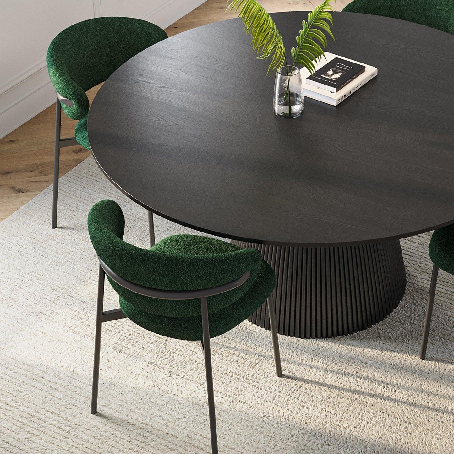 Sedia da pranzo Zoya Green Boucle