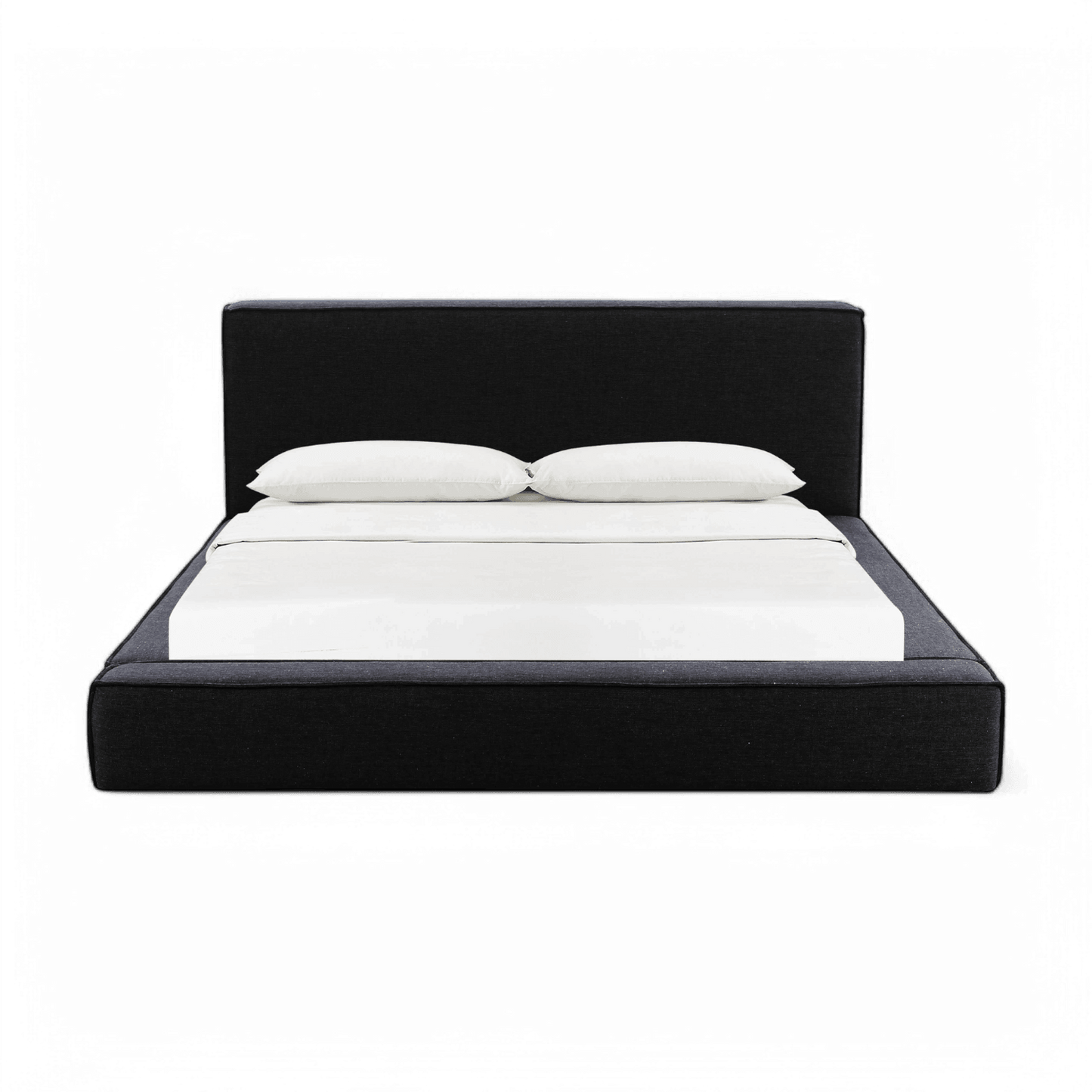 Letto matrimoniale in tessuto nero Nova