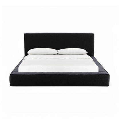Letto matrimoniale in tessuto nero Nova
