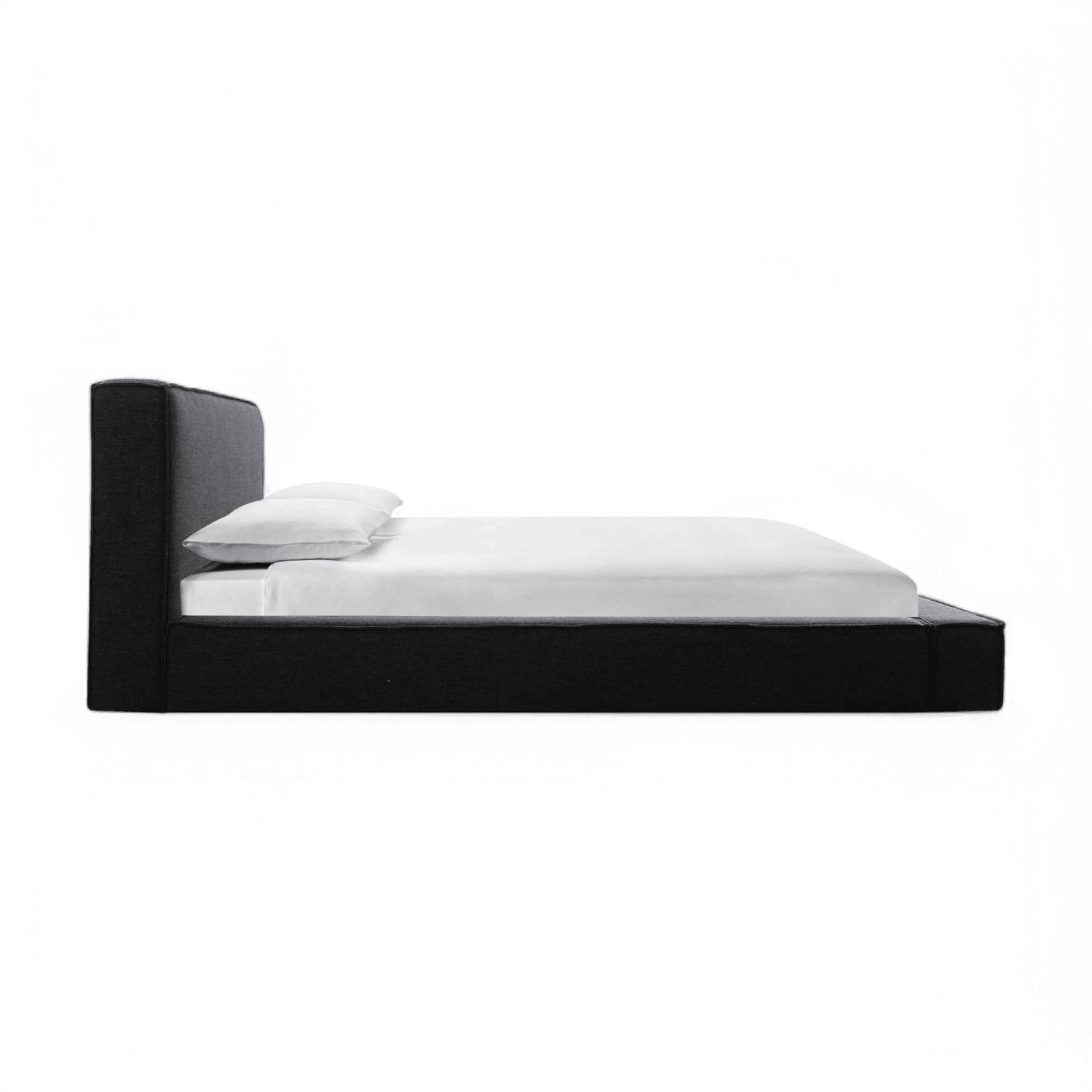 Letto matrimoniale in tessuto nero Nova