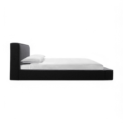 Letto matrimoniale in tessuto nero Nova