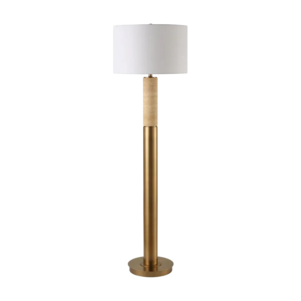 Lampada da terra Bravertine oro e travertino