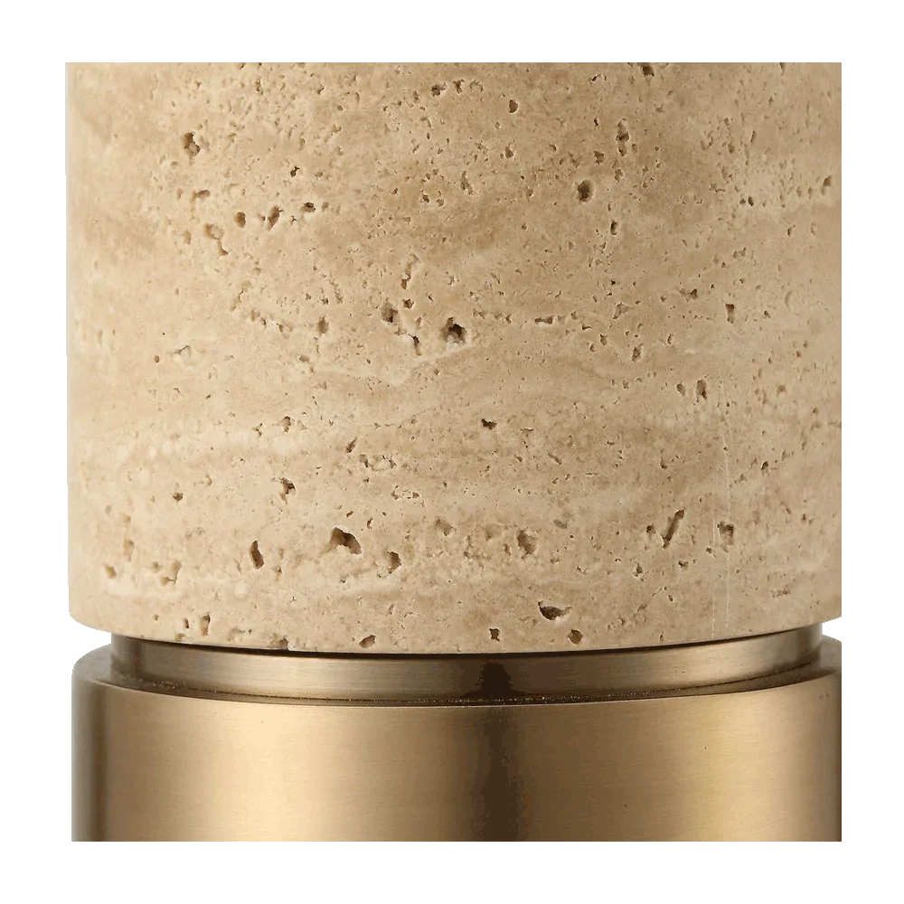 Lampada da terra Bravertine oro e travertino