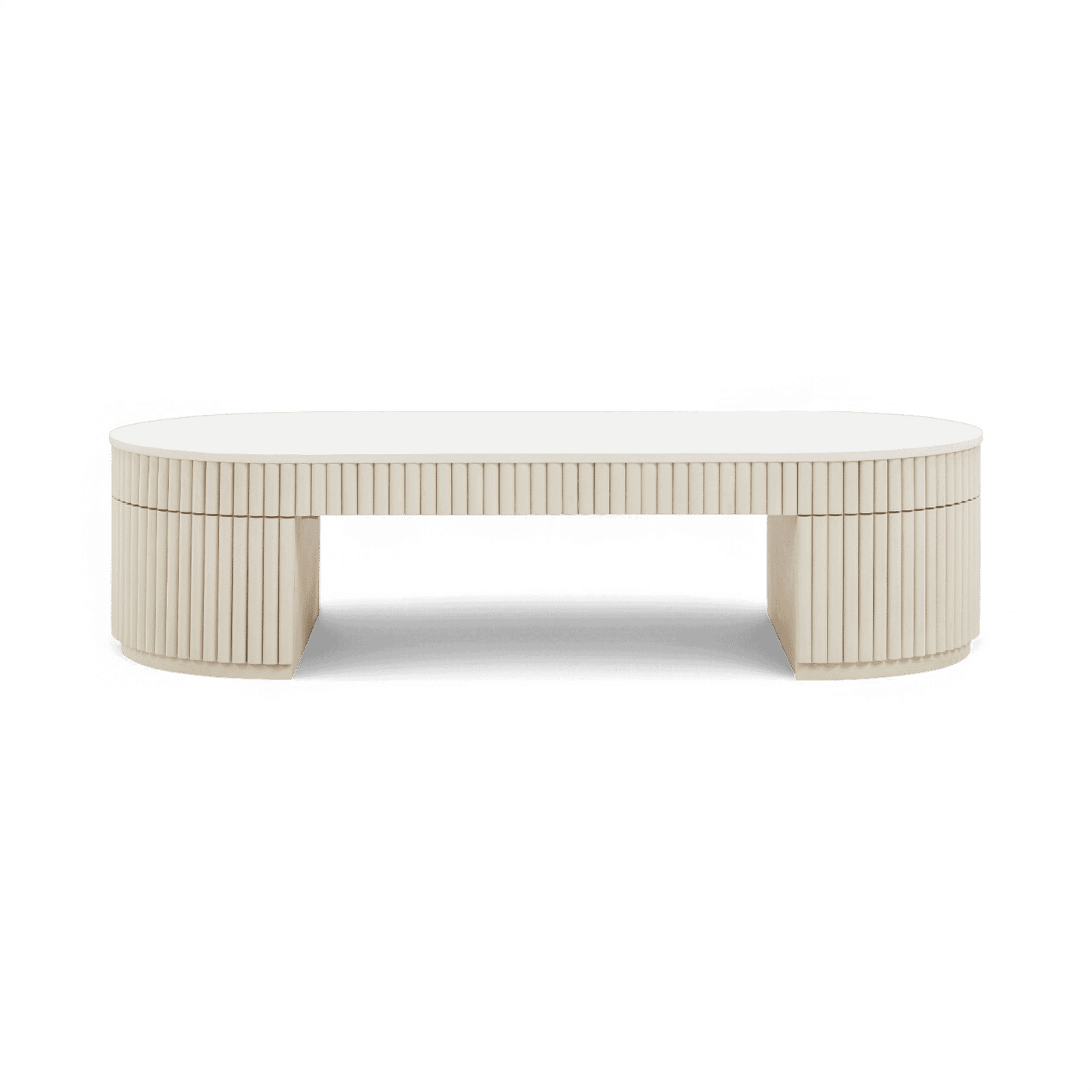 Tavolino da caffè ovale Loom Off White