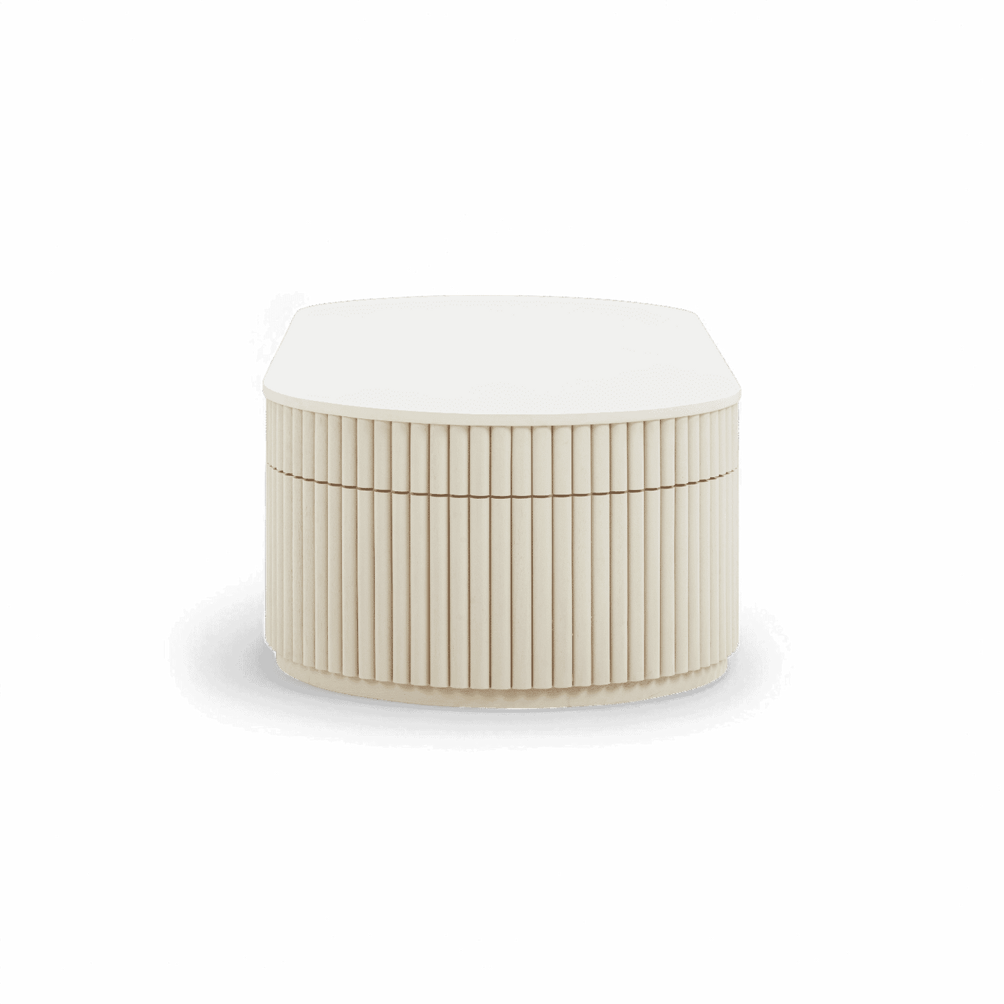 Tavolino da caffè ovale Loom Off White