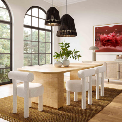 Sedia da pranzo Arch Off White Boucle