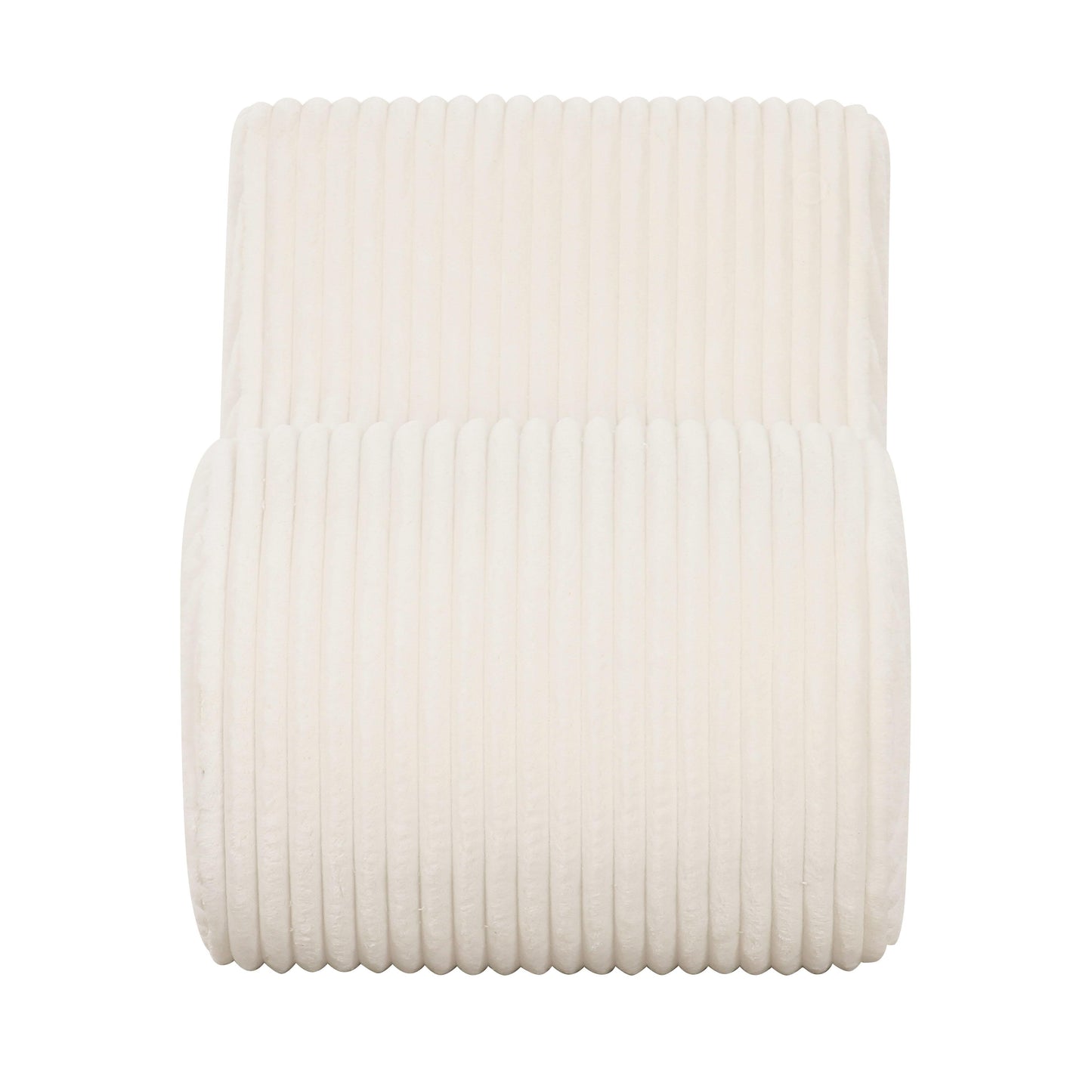 Poltrona decorativa in velluto a coste color ambra beige