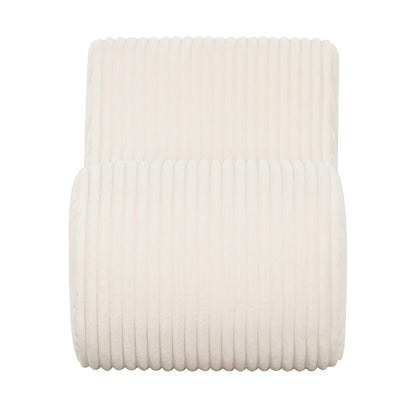 Poltrona decorativa in velluto a coste color ambra beige