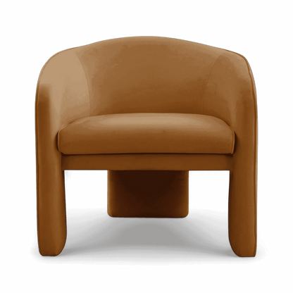 Poltrona Helix in velluto cammello