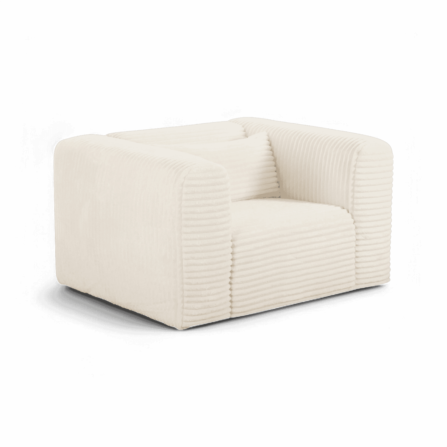 Poltrona in velluto a coste beige Whisper