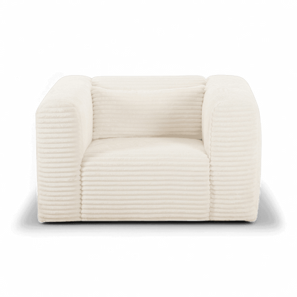 Poltrona in velluto a coste beige Whisper