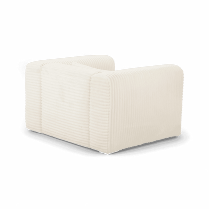 Poltrona in velluto a coste beige Whisper