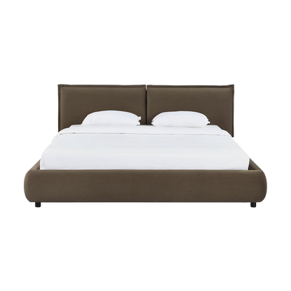 Letto king size in velluto mogano