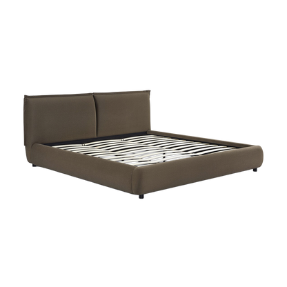 Letto king size in velluto mogano