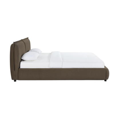 Letto matrimoniale in velluto mogano
