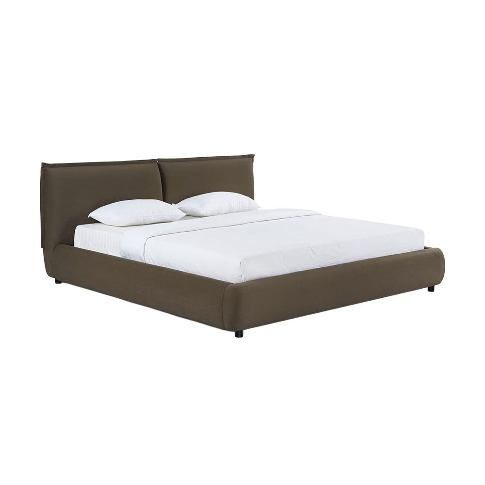 Letto matrimoniale in velluto mogano