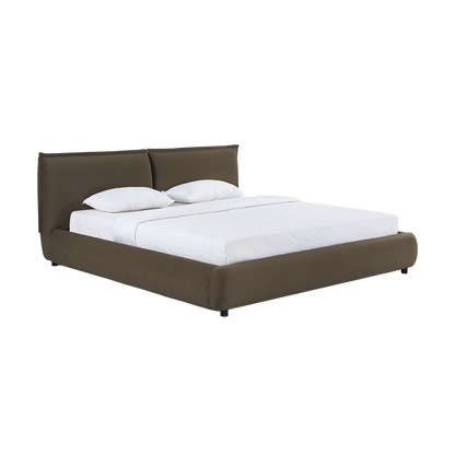 Letto matrimoniale in velluto mogano