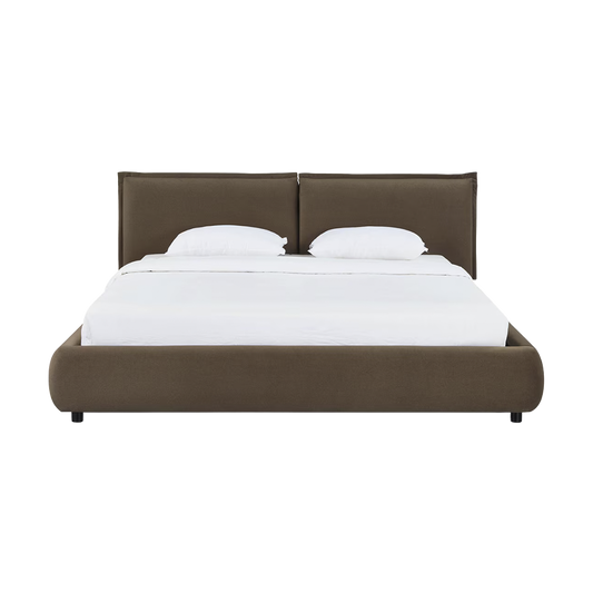 Letto matrimoniale in velluto mogano