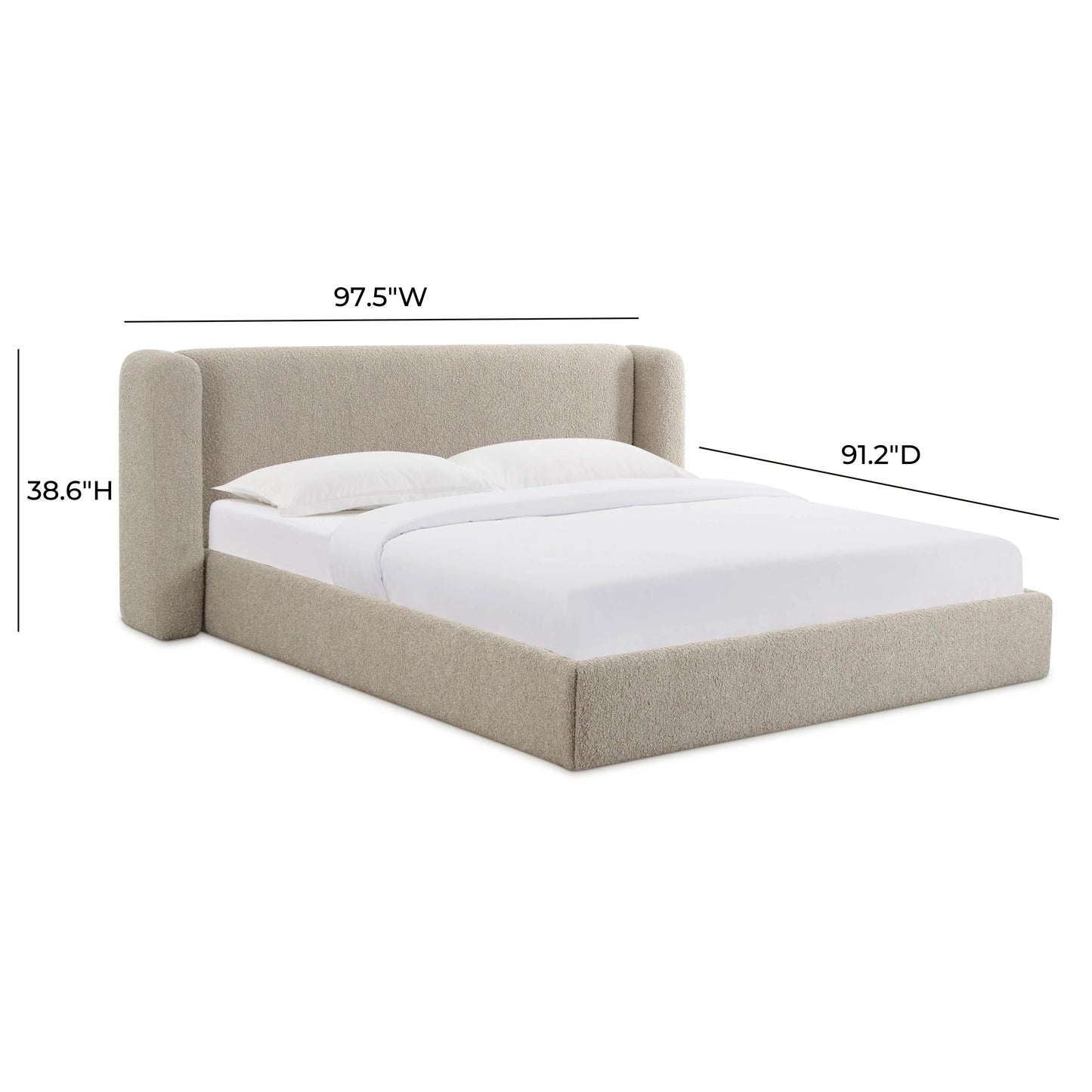 Letto matrimoniale Vienna Tan Boucle