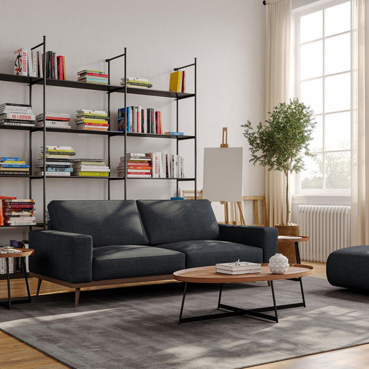 Divano Aiden a 3 posti blu scuro grigio