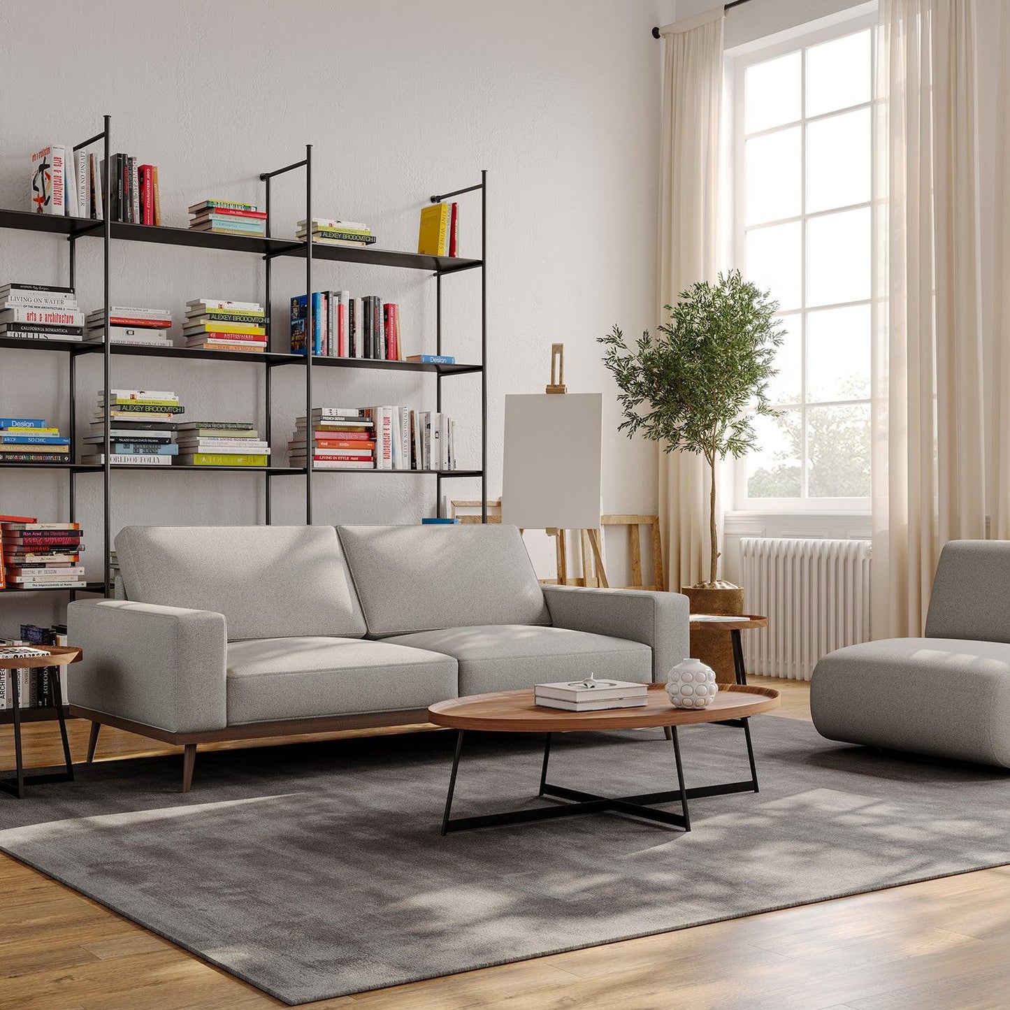 Divano Aiden a 3 posti grigio chiaro