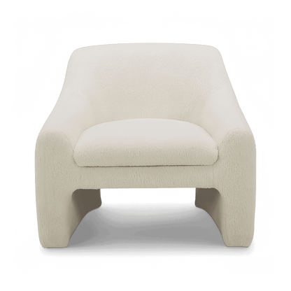 Poltrona Amber Lounge Sherpa bianca
