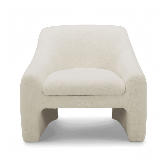 Poltrona Amber Lounge Sherpa bianca