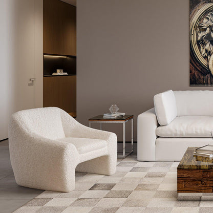 Poltrona Amber Lounge Sherpa bianca