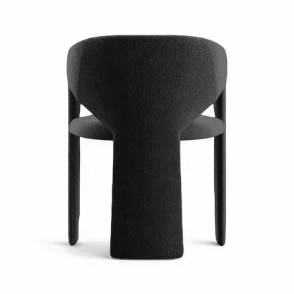 Sedia da pranzo Aria in bouclé nero