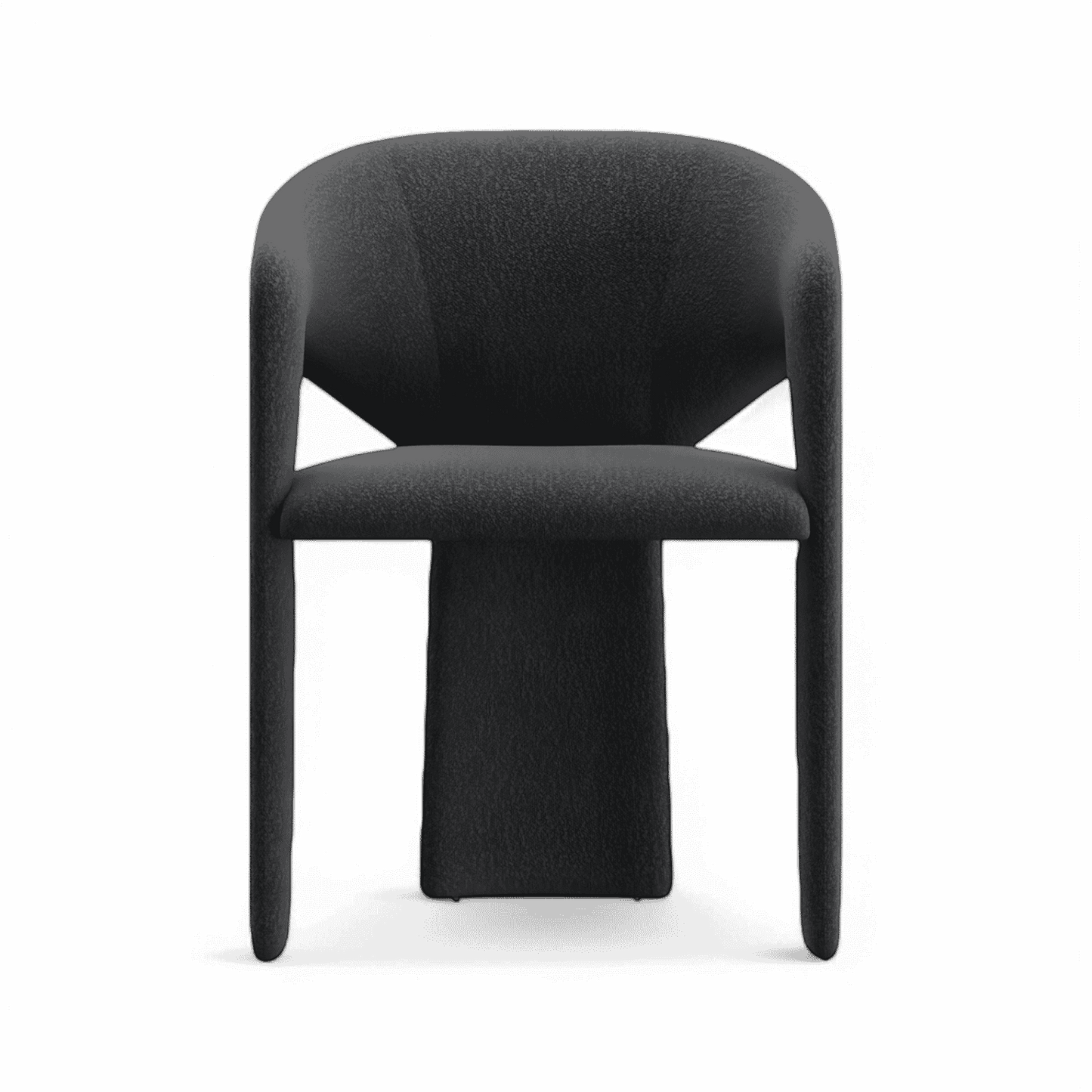 Sedia da pranzo Aria in bouclé nero