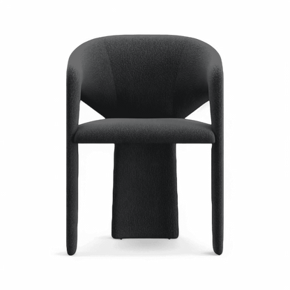 Sedia da pranzo Aria in bouclé nero