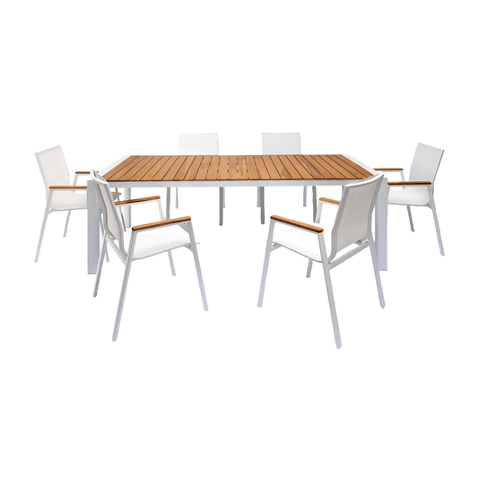 Set da pranzo per esterni Aviana bianco