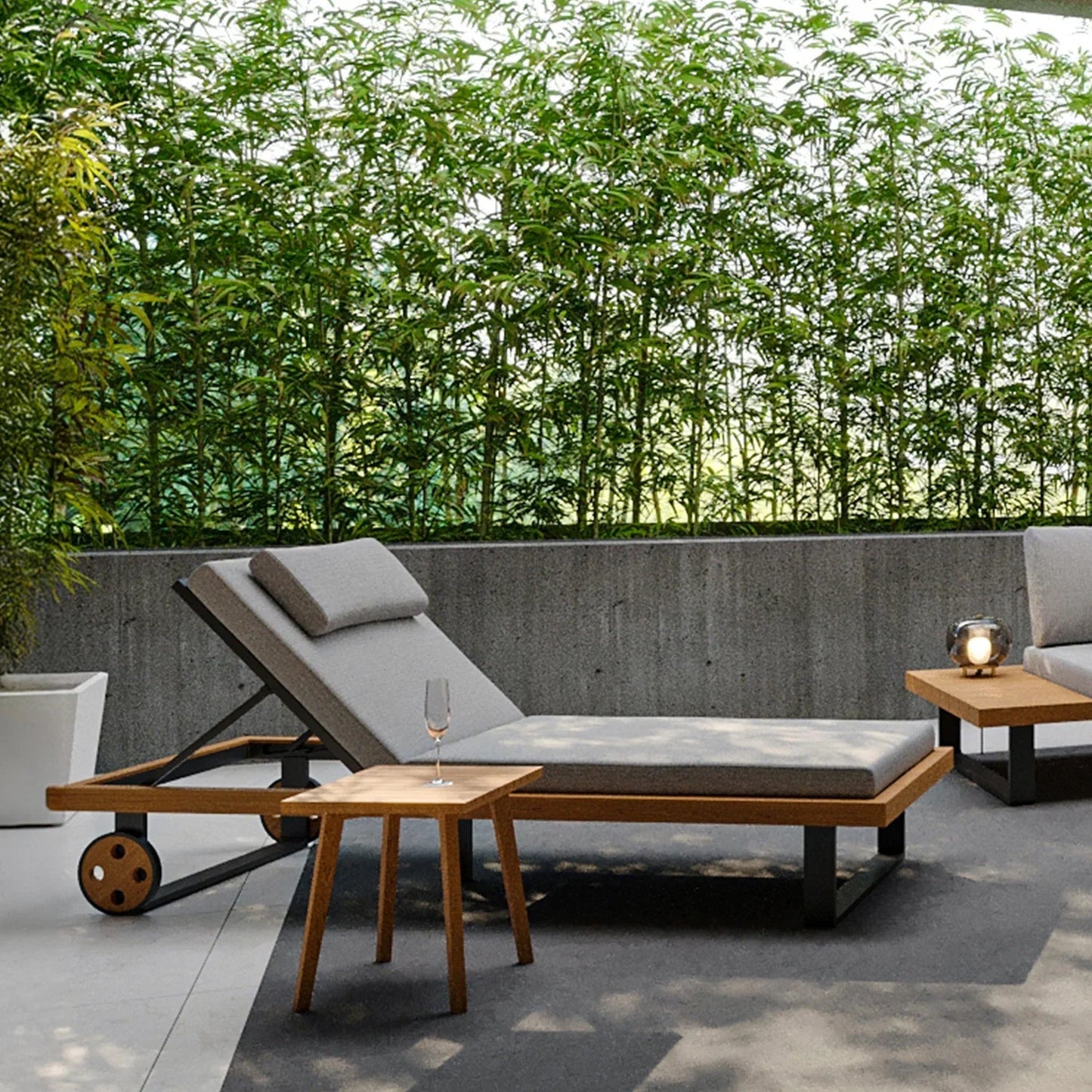 Lettino da esterno Bali grigio chiaro