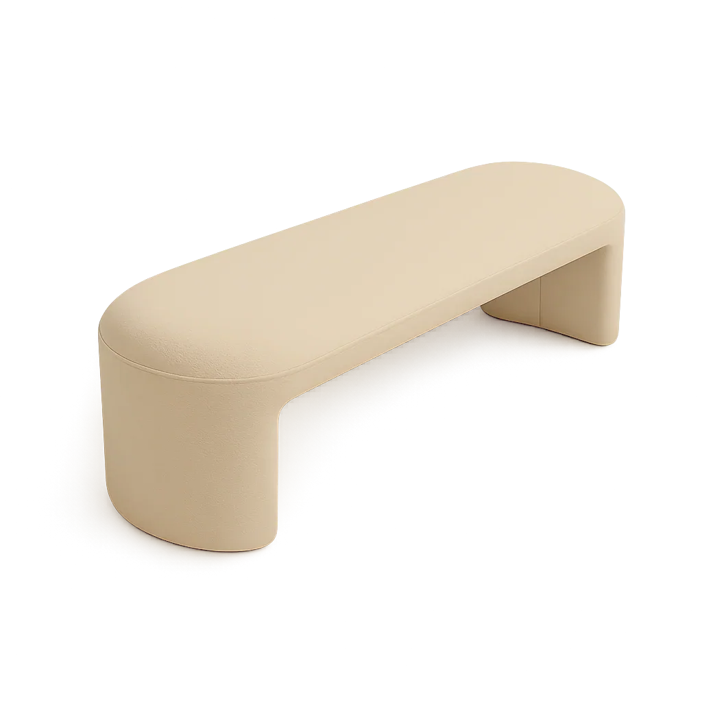 Panca Boba in velluto beige