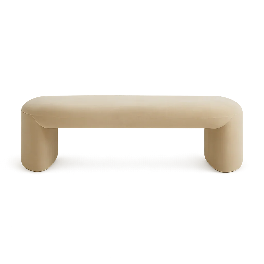 Panca Boba in velluto beige