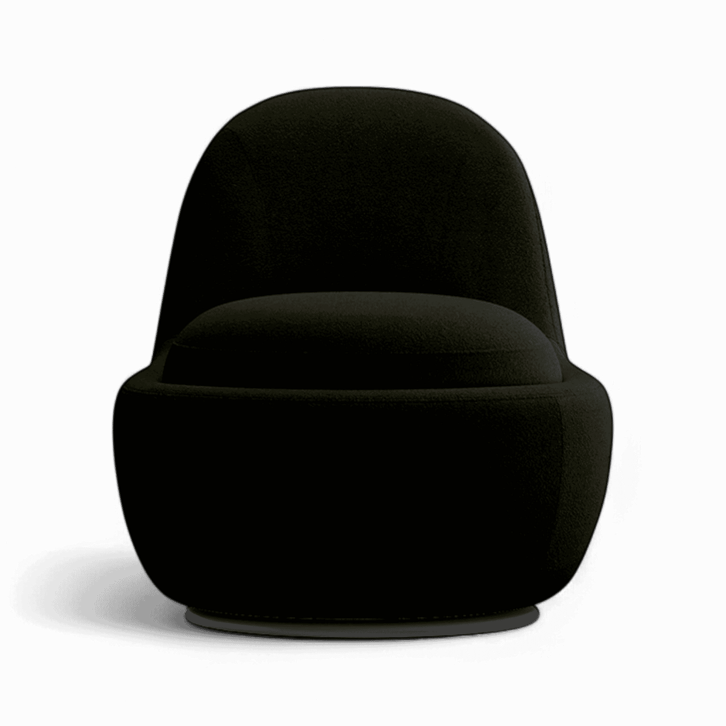 Poltrona girevole Boba in bouclé nero