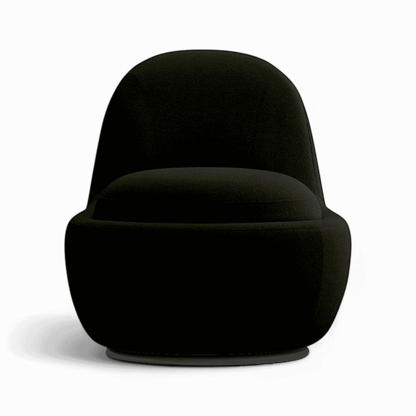 Poltrona girevole Boba in bouclé nero