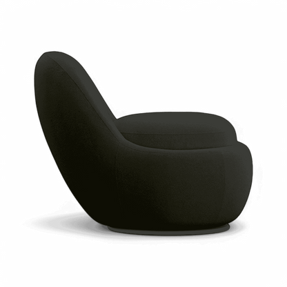 Poltrona girevole Boba in bouclé nero